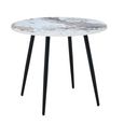 Horizon Dining Table - 90cm - 2 Seater - Round - Pandora and Black - Marble Effect and Metal