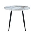 Horizon Dining Table - 90cm - 2 Seater - Round - Pandora and Black - Marble Effect and Metal