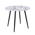 Horizon Dining Table - 90cm - 2 Seater - Round - Violetta and Black - Marble Effect and Metal