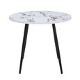 Horizon Dining Table - 90cm - 2 Seater - Round - Violetta and Black - Marble Effect and Metal