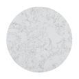 Olive Dining Table - 120cm - 4 Seater - Round - Column Base - White and Bronze - Marble Effect and Metal