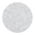 Olive Dining Table - 90cm - 2 Seater - Round - Column Base - White and Bronze - Marble Effect and Metal