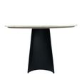 Rosemary Dining Table - 120cm - 4 Seater - Round - White and Black - Marble Effect and Metal