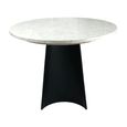 Rosemary Dining Table - 180cm - 6 Seater - Oval - White and Black - Marble Effect and Metal
