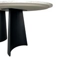 Rosemary Dining Table - 180cm - 6 Seater - Oval - White and Black - Marble Effect and Metal
