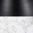 Rosemary Dining Table - 180cm - 6 Seater - Oval - White and Black - Marble Effect and Metal