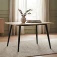 Horizon Dining Table - 140cm - 4 Seater - Oak and Black - Wood and Metal
