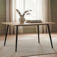 Horizon Dining Table - 180cm - 6 Seater - Oak and Black - Wood and Metal