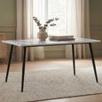 Horizon Dining Table - 180cm - 6 Seater - Pandora and Black - Marble Effect and Metal
