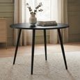 Horizon Dining Table - 90cm - 2 Seater - Round - Black - Wood and Metal