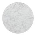 Hazel Dining Table - 100cm - 4 Seater - Round - Column Base - White and Black - Marble Effect and Metal