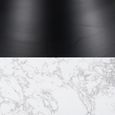 Hazel Dining Table - 100cm - 4 Seater - Round - Column Base - White and Black - Marble Effect and Metal