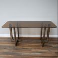 Dining Table - 180cm - 6 Seater - Glass and Rubber Wood