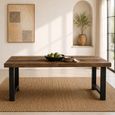 Bassano Dining Table - Natural and Black - Recycled Wood and Metal - Variation Available