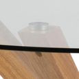 Clearance - Heaven Round Dining Table - 4 Seater - 119cm - Glass - with Oak Star Legs - FSS17393