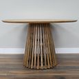 Dining Table - 120cm - 6 Seater - Round - Slatted Base - Rustic - Mango Wood