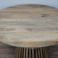 Dining Table - 120cm - 6 Seater - Round - Slatted Base - Rustic - Mango Wood