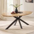 Bondi Dining Table - 200cm - 10 Seater - Oval - Spider Legs - Natural and Black - Oak and Metal