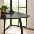 Athena Dining Table - 90.5cm - 3 Seater - Triangle - Black - Oak