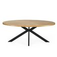Bondi Dining Table - 200cm - 10 Seater - Oval - Spider Legs - Natural and Black - Oak and Metal