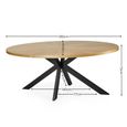 Bondi Dining Table - 200cm - 10 Seater - Oval - Spider Legs - Natural and Black - Oak and Metal