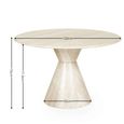 Verona Dining Table - 120cm - 6 Seater - Round - Cone Base - Cream - Marble Effect