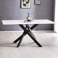 Bradley Dining Table - 160cm - 6 Seater - Spider Leg - White and Black - Ceramic and Metal