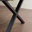 Aron Dining Table - 180cm - 8 Seater - Cross Leg - Natural and Black - Oak and Metal