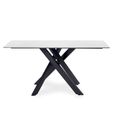 Bradley Dining Table - 160cm - 6 Seater - Spider Leg - White and Black - Ceramic and Metal