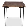 Neil Industrial Dining Table - 80cm - 2 Seater - Square - Brown and Black - Wood and Metal