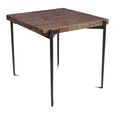 Neil Industrial Dining Table - 80cm - 2 Seater - Square - Brown and Black - Wood and Metal