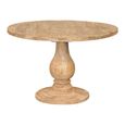 Paris Dining Table - 120cm - 6 Seater - Round - Pedestal Base - Natural - Mango Wood