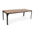 Sienna Industrial Dining Table - 240cm - 10 Seater - Natural and Black - Wood and Metal