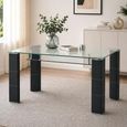 Greenwich Dining Table - 150cm - 6 Seater - Black - Glass and Metal