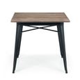 Grafton Dining Table - 80cm - 4 Seater - Square - Black - Elm Wood and Metal