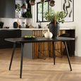 Adam Curved Dining Table - 180cm - 8 Seater - Black - Wooden