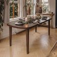 Babel Curved Dining Table - 220cm - 8 Seater - Brown - Wooden