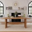 Byron Dining Table - 200cm - 8 Seater - Slatted Base - Brown - Teak Wood