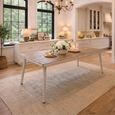 Jeff Dining Table - 220cm - 8 Seater - Tapered Legs - White Washed - Mango Wood