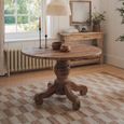 Malang Dining Table - 100cm - 4 Seater - Round - Pedestal - Rustic Natural - Teak Wood