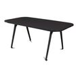 Adam Curved Dining Table - 180cm - 8 Seater - Black - Wooden