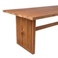 Byron Dining Table - 200cm - 8 Seater - Slatted Base - Brown - Teak Wood