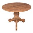 Malang Dining Table - 100cm - 4 Seater - Round - Pedestal - Rustic Natural - Teak Wood