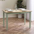Linwood Dining Table - 114cm - 4 Seater - Natural and Sage Green Painted- Oak Effect