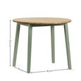 Linwood Drop Leaf Dining Table - 55cm-90cm - 2-4 Seater - Round - Natural and Sage Green Painted - Oak Effect