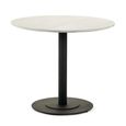 Luca Dining Table - 100cm - 4 Seater - Round - White and Black - Marble Effect and Metal