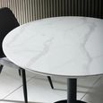 Luca Dining Table - 100cm - 4 Seater - Round - White and Black - Marble Effect and Metal