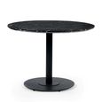 Luca Dining Table - 80cm - 2 Seater - Round - Black - Marble Effect and Metal