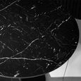 Luca Dining Table - 80cm - 2 Seater - Round - Black - Marble Effect and Metal