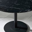 Luca Dining Table - 80cm - 2 Seater - Round - Black - Marble Effect and Metal